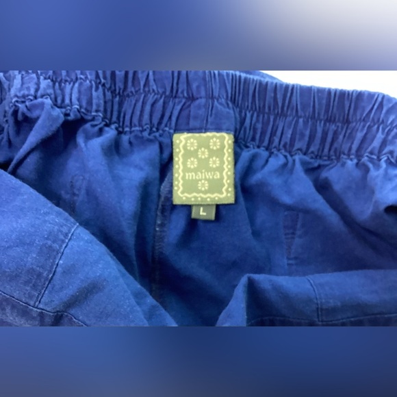 Maiwa indigo summer weight cotton drawstring pants lg. - Picture 11 of 15
